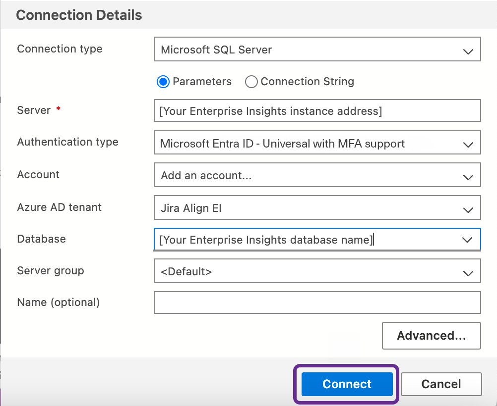 Connect to Enterprise Insights with Microsoft Entra authentication ...