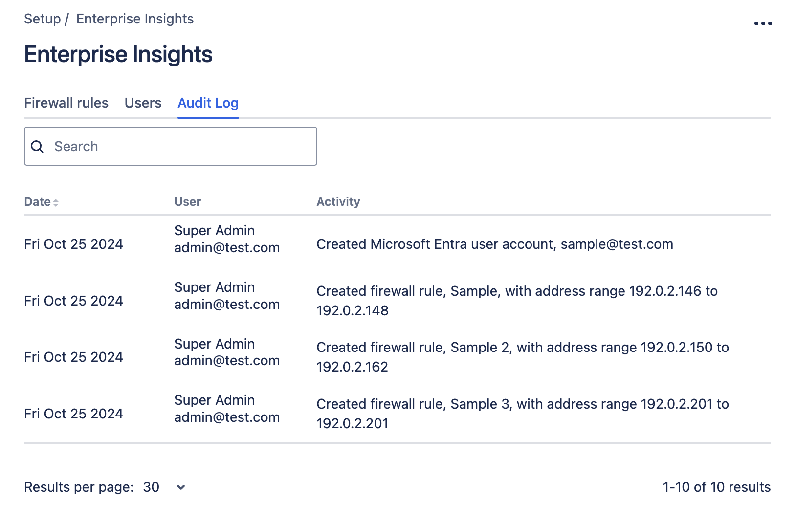 Enterprise insights administration, audit log.png